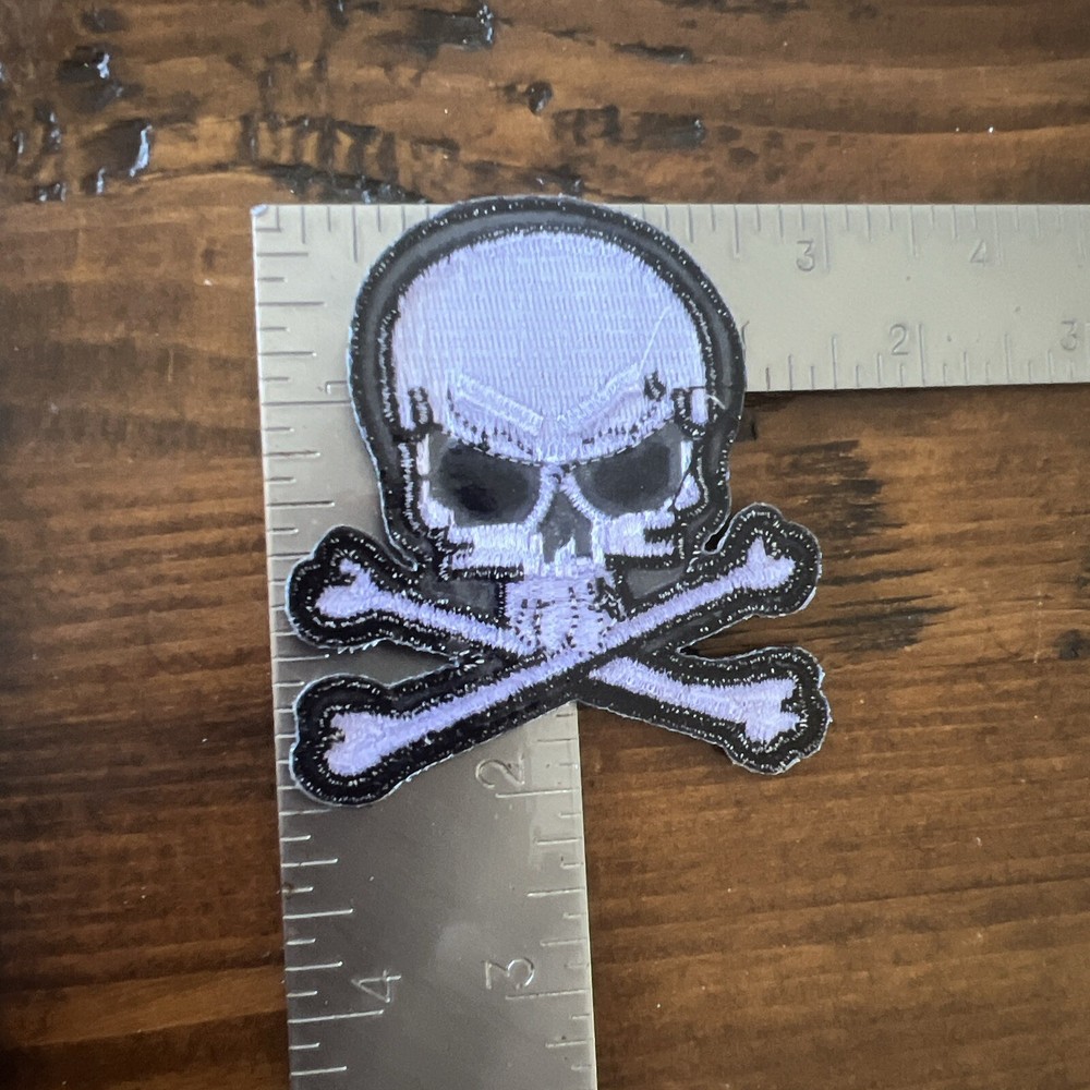Skull And Crossbones Black & White 3” Patch
