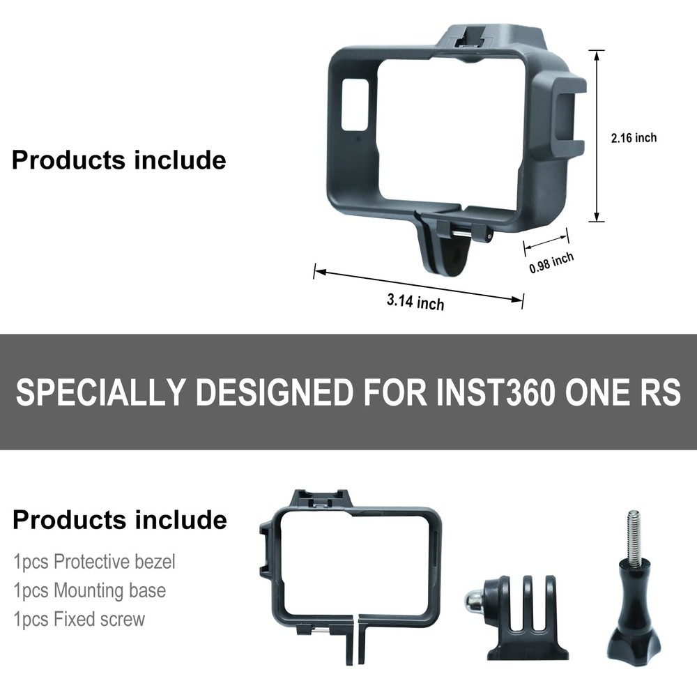 Mounting Bracket Protective Case Cage Mount Fits Insta360 ONE RS Frame
