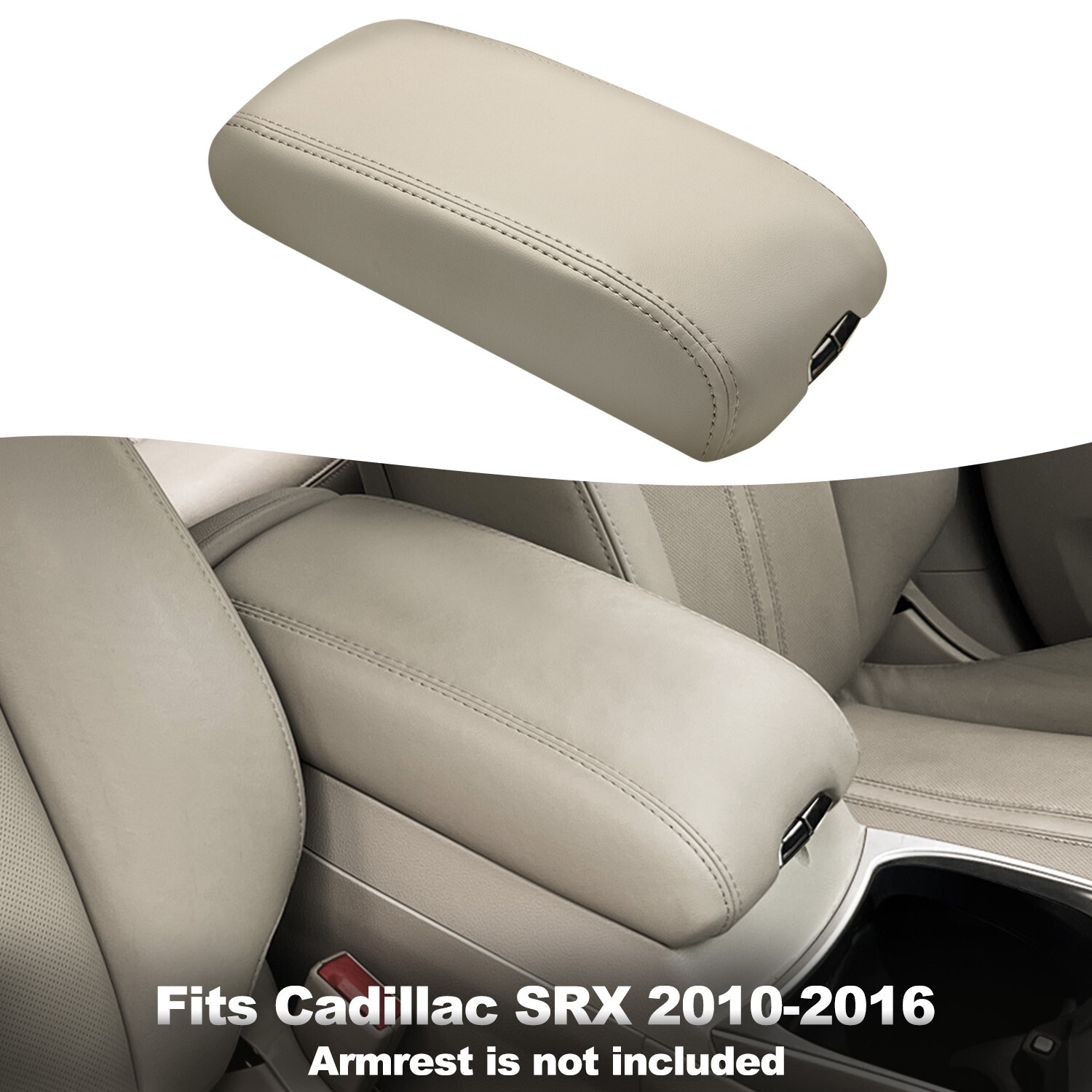 Middle Console Armrest Replacement Cover Beige Tan for Cadillac SRX 2010-2016