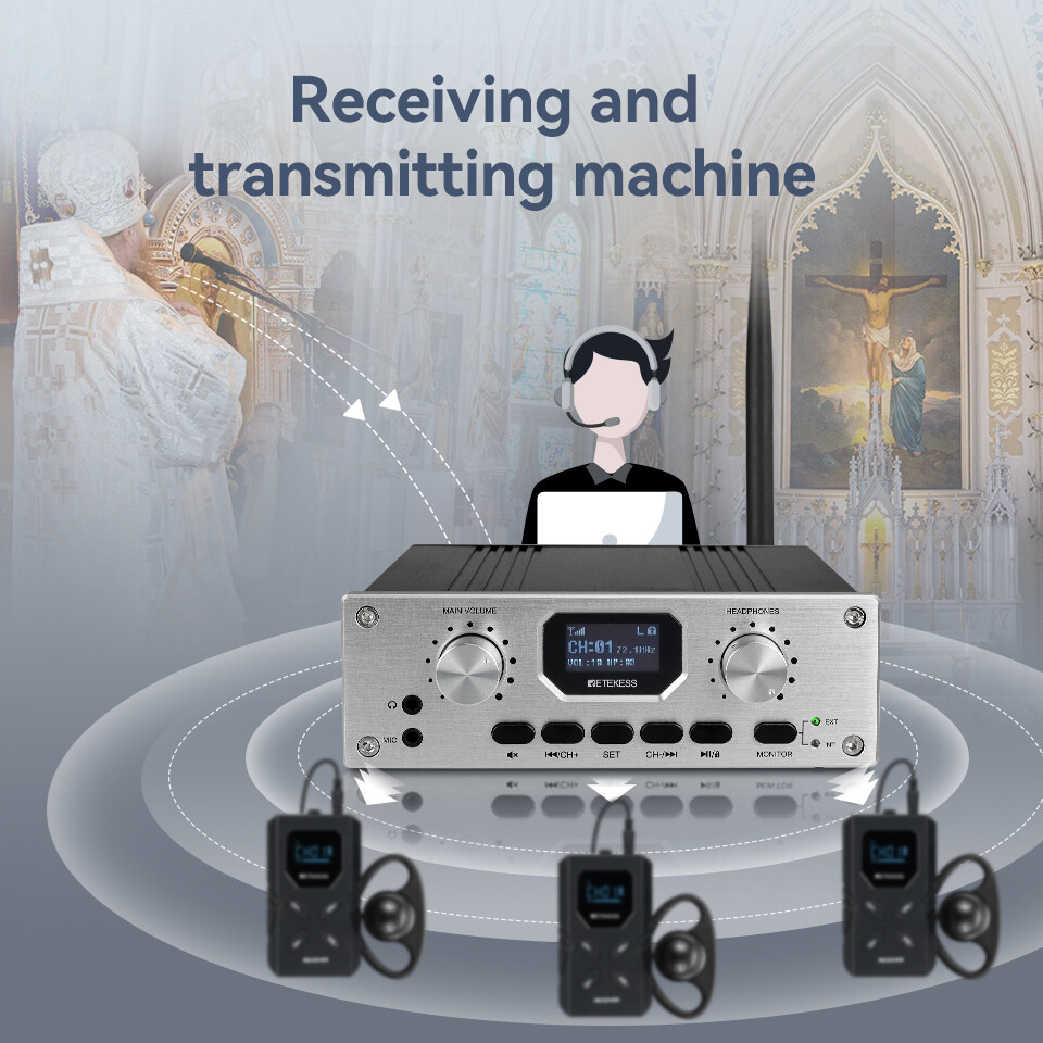 Retekess TT119 FM Multi-channel Transmitter Wireless Long Distance Translation