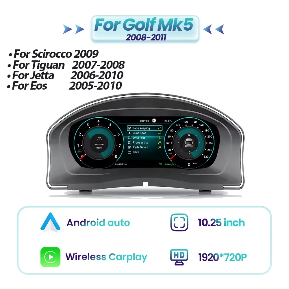 Digital Dashboard Cluster WirelessCarPlay Android Auto Instrument PaneelCockpit