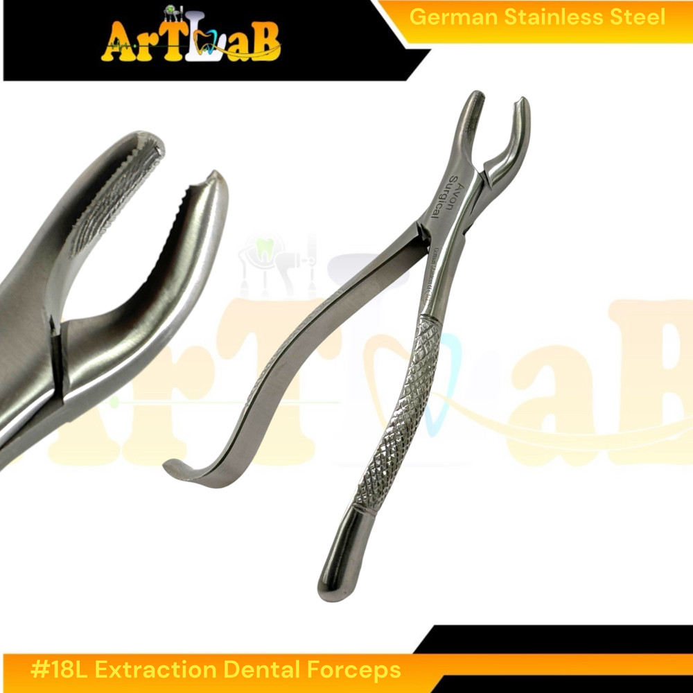 18L Upper First & Second Molar Extraction with Serrated Jaw, Hook Handle (1pc)