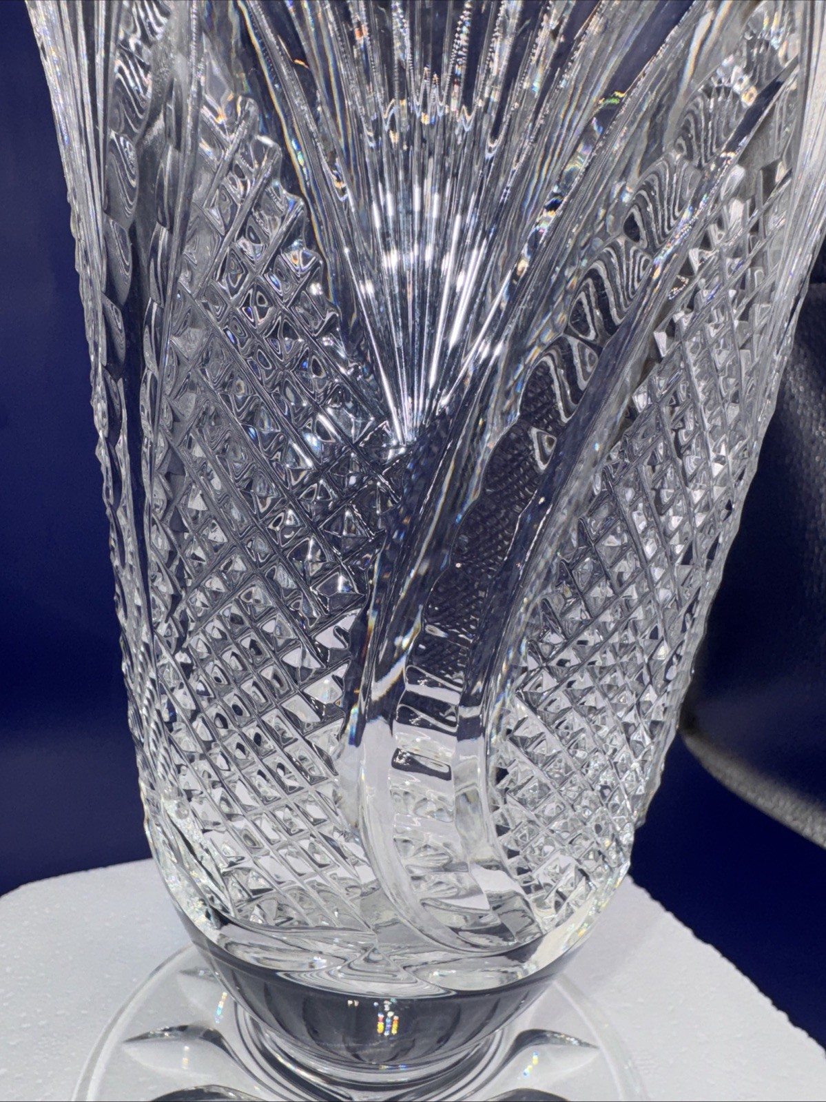 Waterford Crystal 10” Footed Vase Seahorse