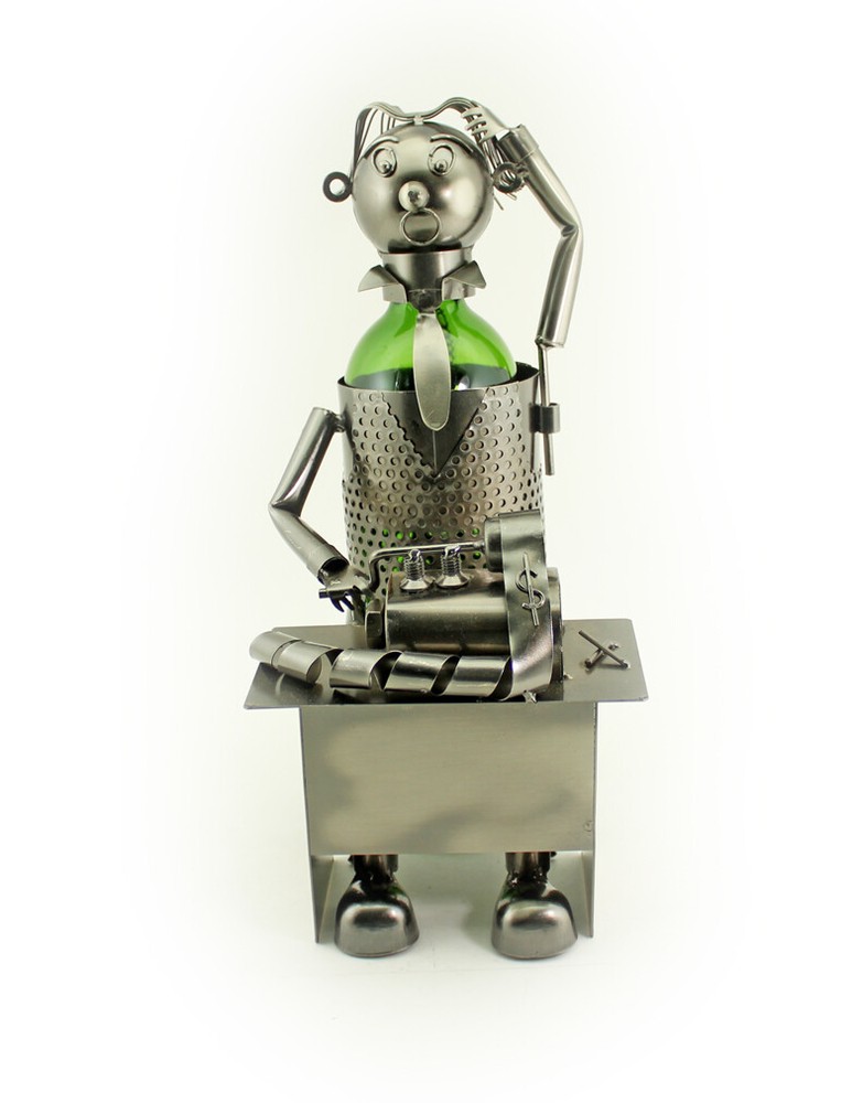 Professional Accountant Metal Wine Bottle Holder