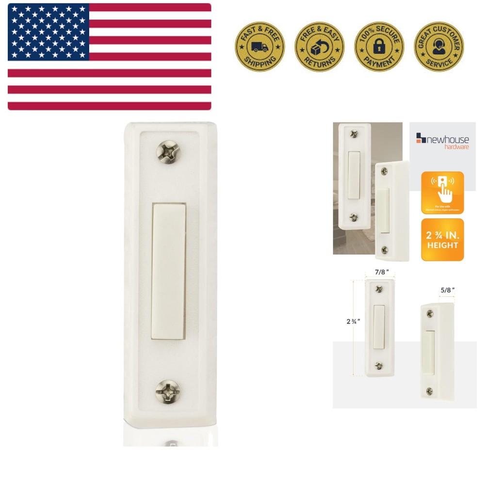 Unlighted Doorbell Button, 1-Pack, White