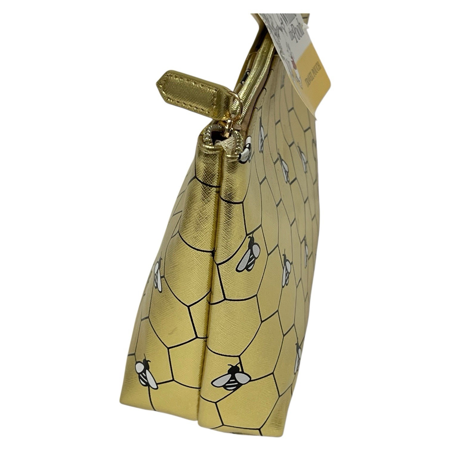 Disney Winnie the Pooh Gold Honey Bees Large Cosmetic Travel Bag Pouch NWT