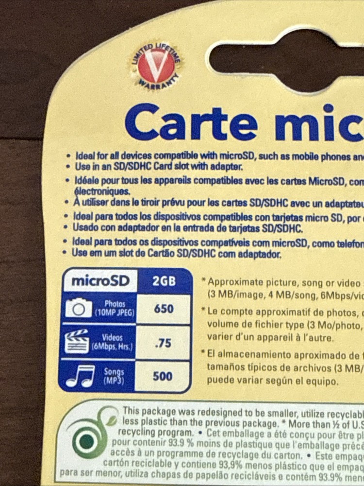 Verbatim microSD Card 2GB (w/SD adapter)