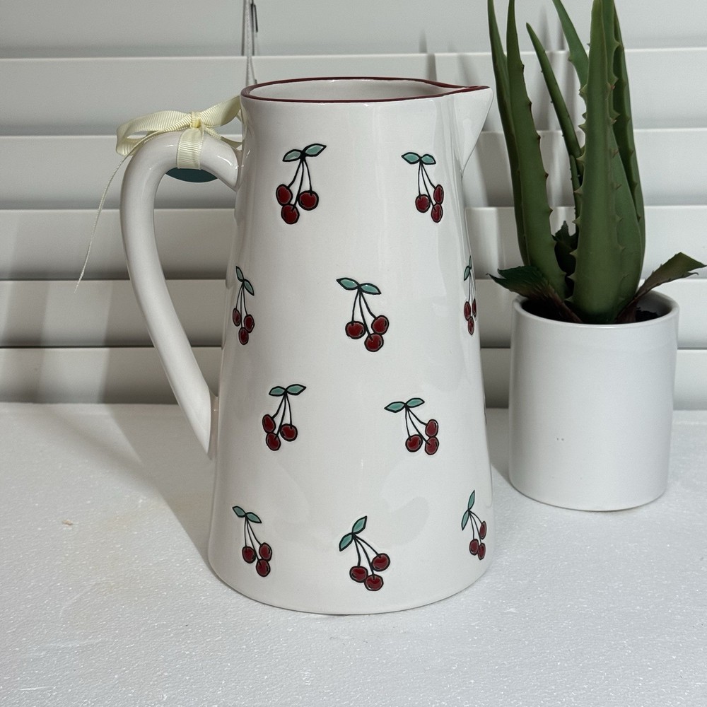 New Rae Dunn SWEET Cherry Pitcher Ceramic