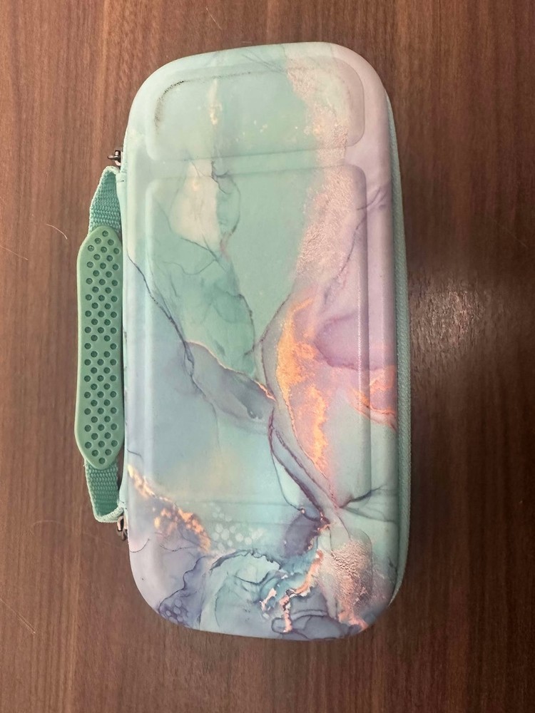 Sea Green Marble Pattern Rubberized Rugged Carrying Case For Nintendo Switch 4E