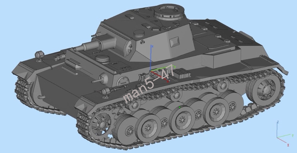 3D Printed 1/72 D a VK30.01 tank Model Unpainted-