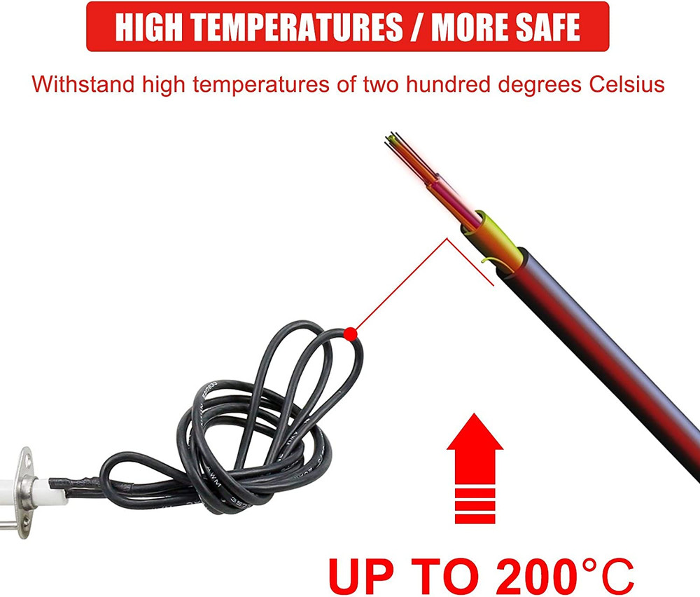 Burner Fire Pit Igniter, Push Button Ignition Kit with 2 Outlet and Ground Wire