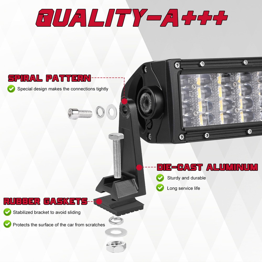 Light Bar Mounting Brackets Universal LED Bar Side Mounts Bracket Kits 2 Pack