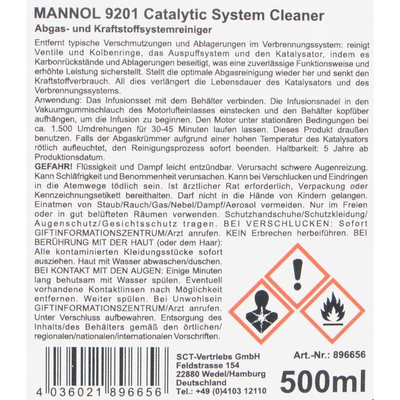 MANNOL 9201 CATALYTIC SYSTEM CLEANER 500 ml