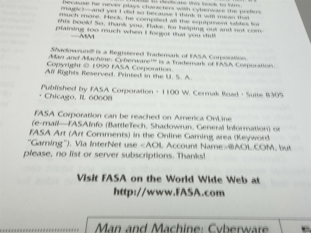 Shadowrun: Man & Machine - Cyberware (FASA 7125)