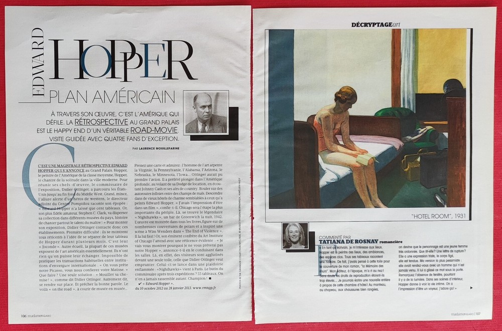 Edward HOPPER Painter 4 Pages Press Article + Pub VAN CLEEF & ARPELS T. JARMON