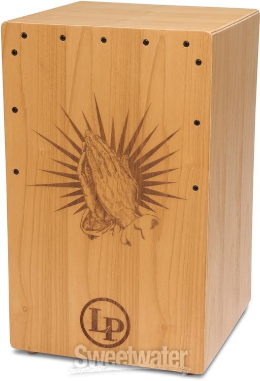 Latin Percussion Praise Cajon - Natural, Praying Hands