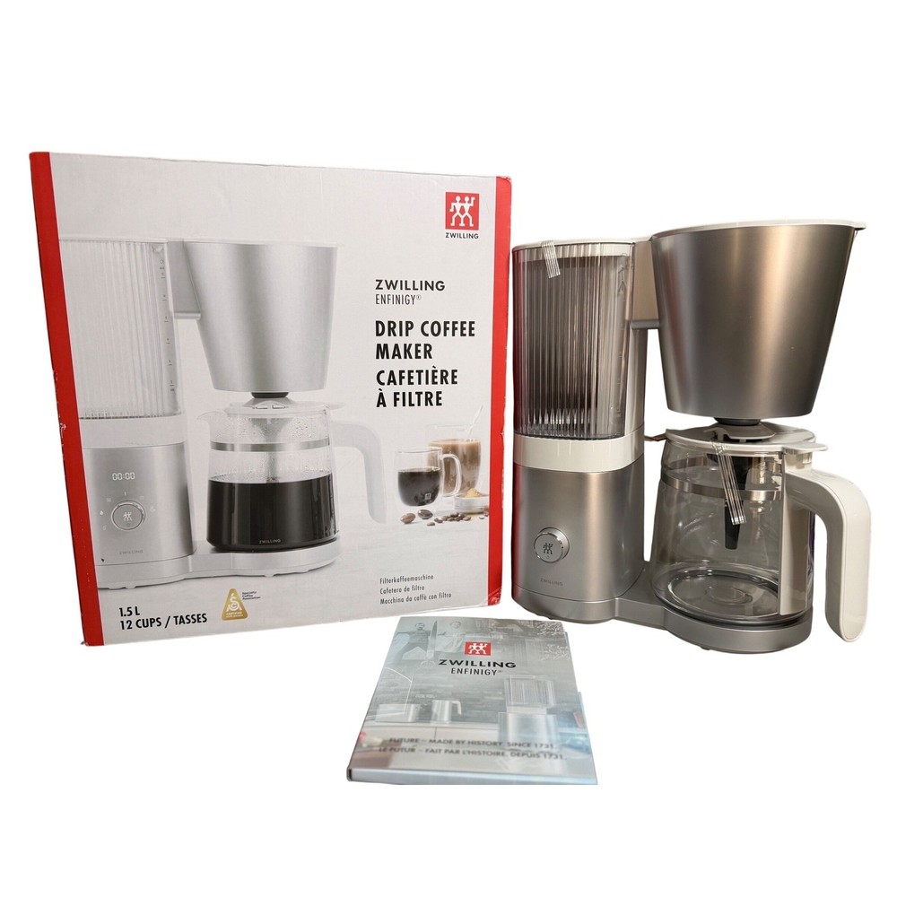 ZWILLING ENFINIGY Silver Drip Coffee Maker 12 Cups 197 Watts Programmable Timer