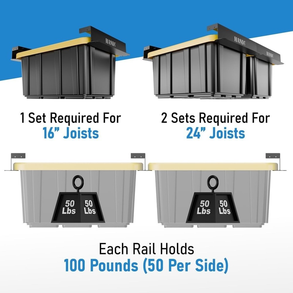 Customizable Metal Ceiling Storage Rack - Organize Your Garage Effortlessly