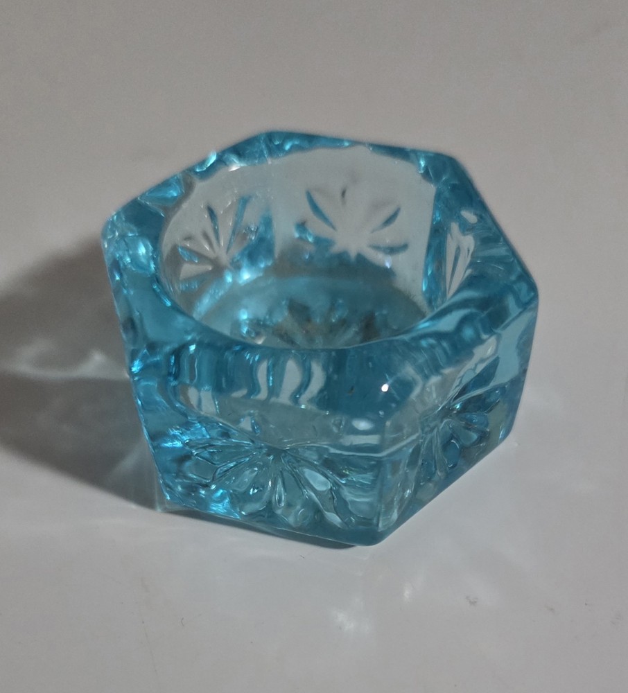 Mosser Open Salt Cellar ~ Blue Starburst ~