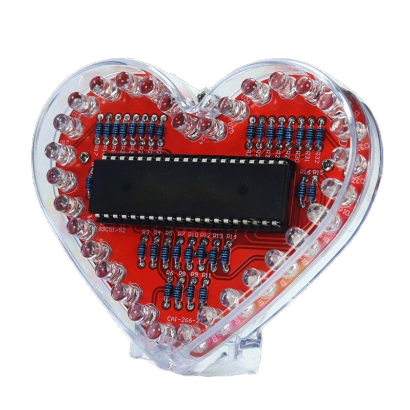 Heart Shaped RGBs LED Solder Project Kit for Electronics Learning for Student