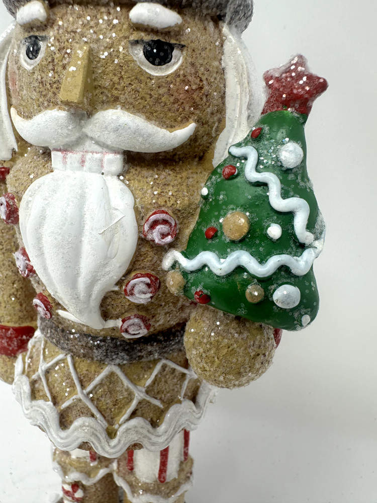 Glittered Gingerbread Nutcrackers, Gingerbread House, Christmas, NEW 12", 10"