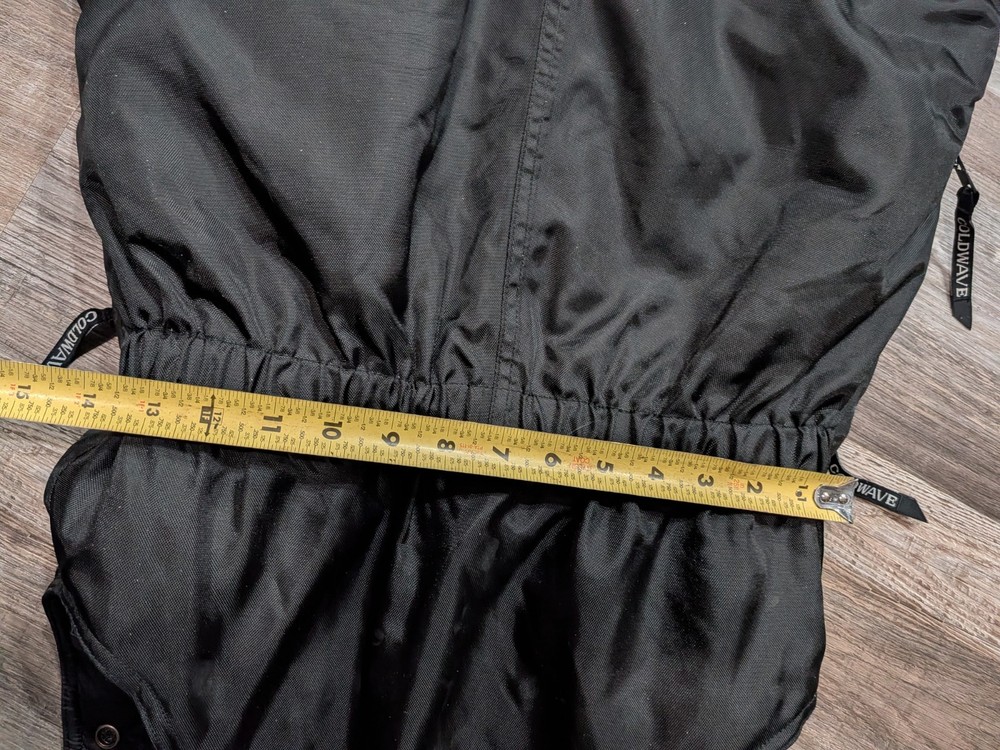 1990s Coldwave Black Insulated Snowmobile Bibs Size L
