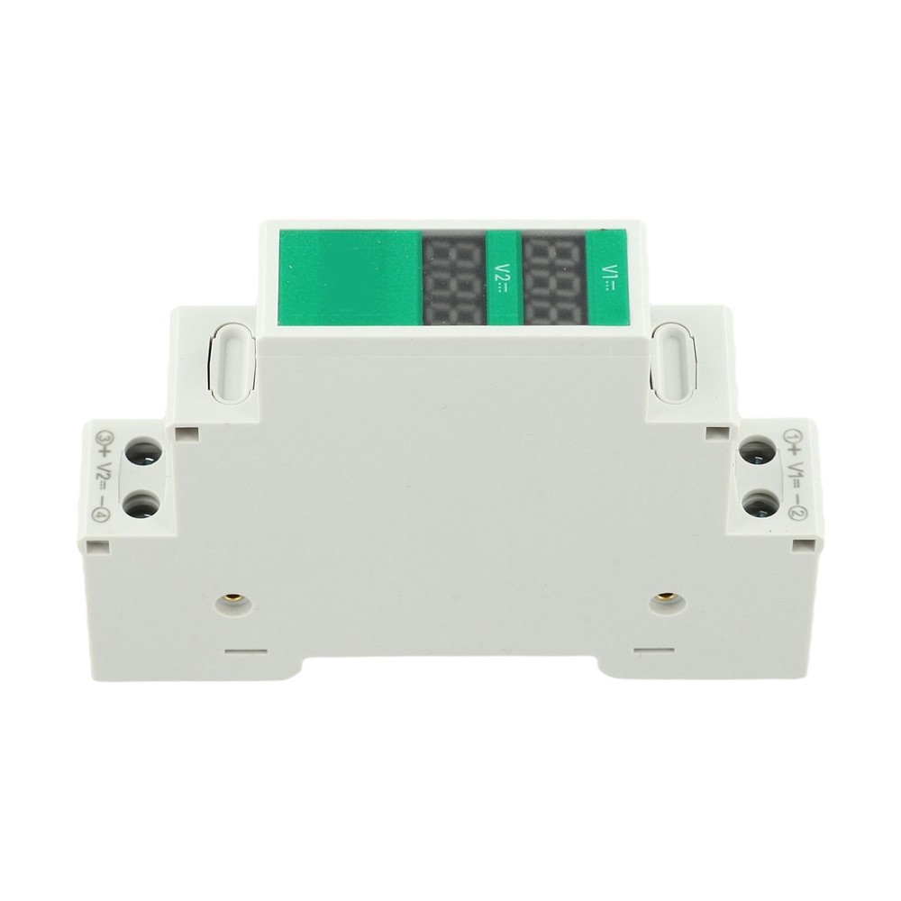 Compact For Din Rail Mountable Voltage Meter with LED Display for DC Use