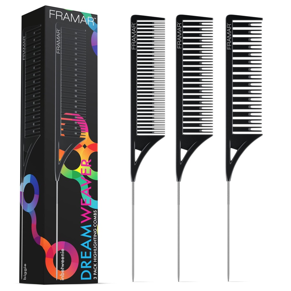 FRAMAR Dreamweaver Highlight Comb Set - Professional Regular, Black