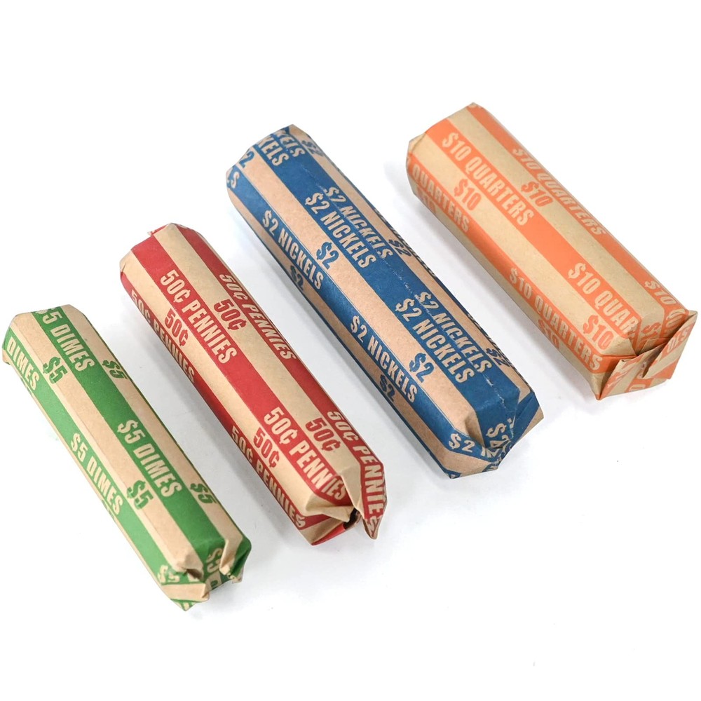 500 Assorted Coin Wrappers Flat Coin Roll Wrappers Pack