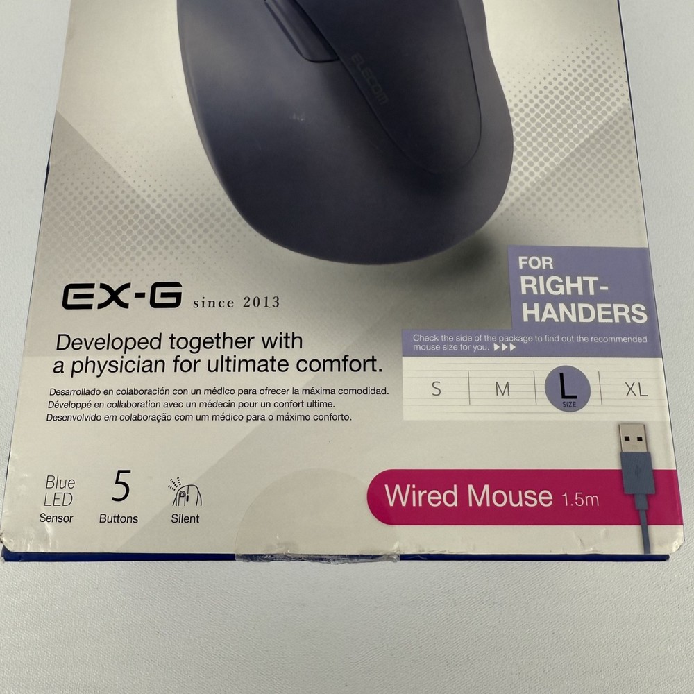 ELECOM Wired Mouse EX-G Quiet Large Size 5 Buttons & quotAskDoctors Evaluation