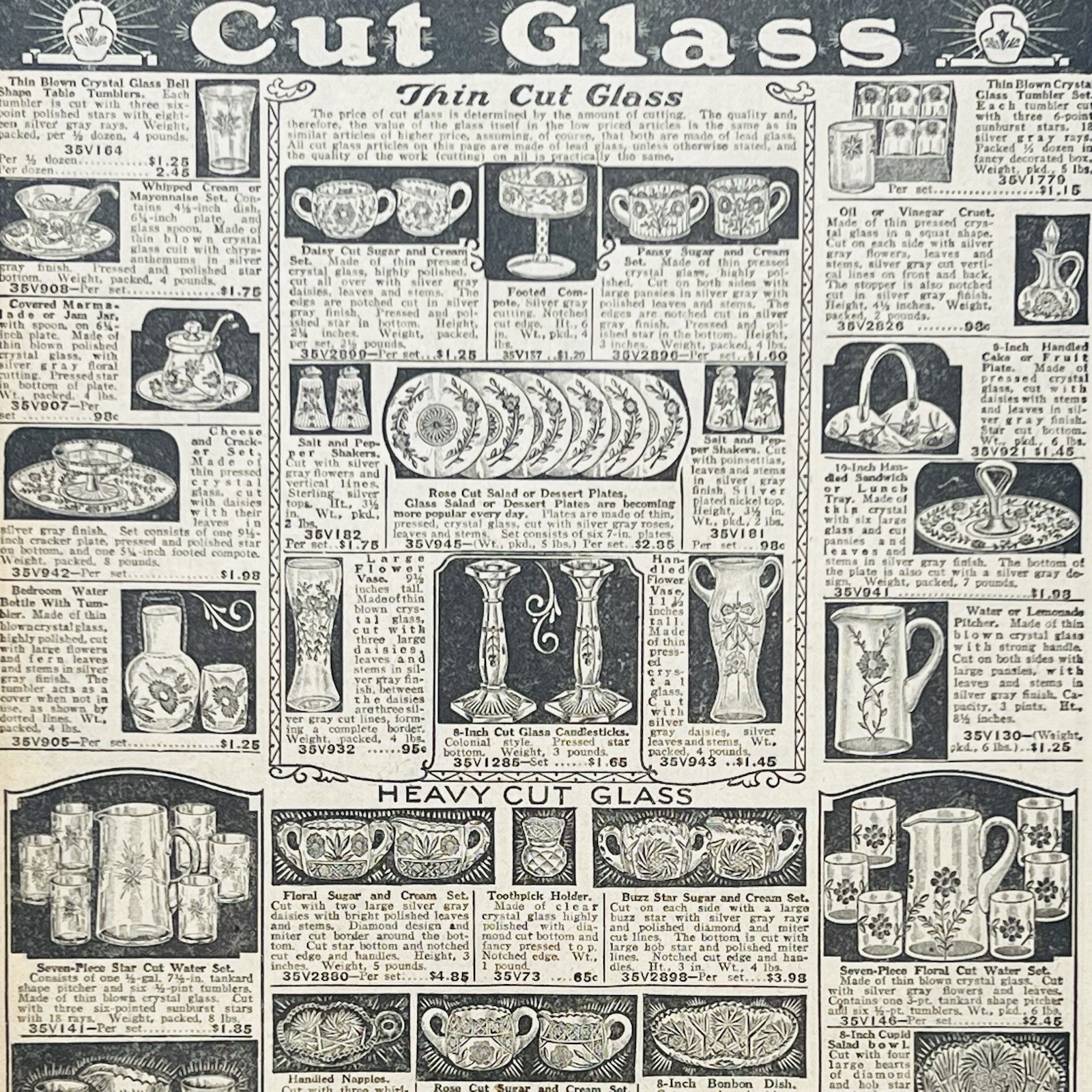 1931 Art Deco CUT GLASS & PORCELAIN POTTERY HOUSEWARES TABLEWARE Sears PRINT AD