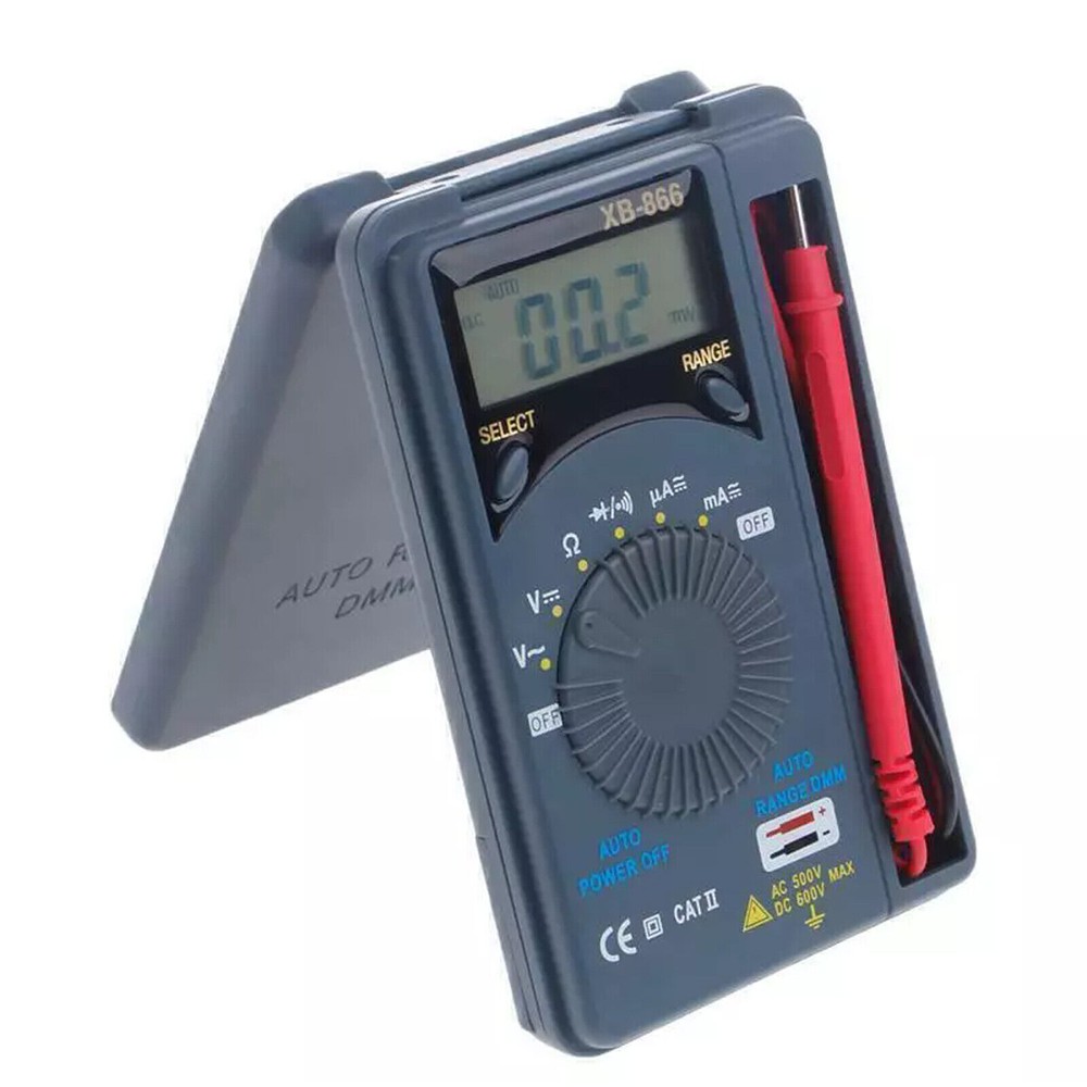 XB866 Mini Auto Range LCD Voltmeter Tester Tool AC/DC Pocket Digital MultimeteXE