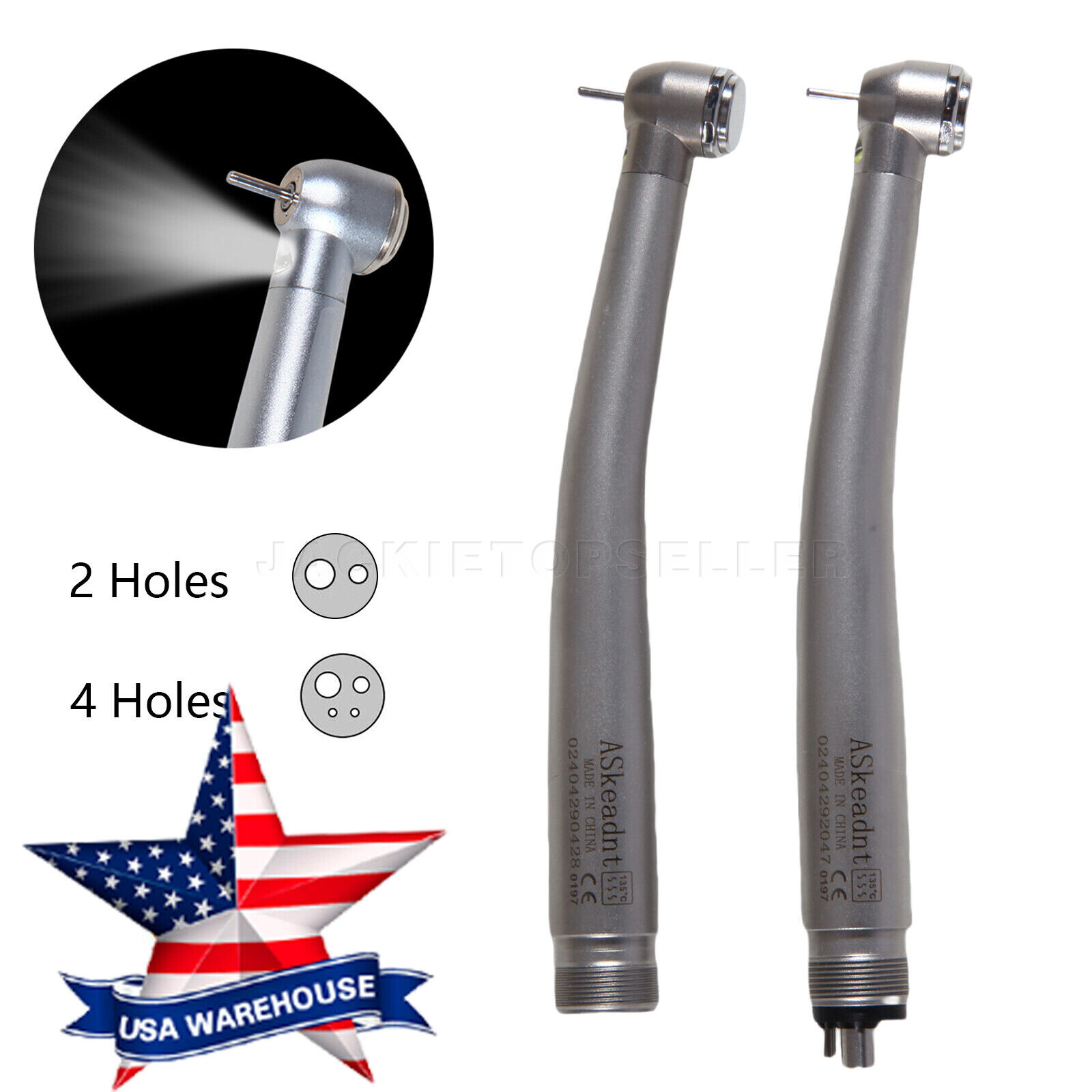 Pieza de mano LED turbina alta velocidad fibra óptica dental estilo NSK 2/4 Hole