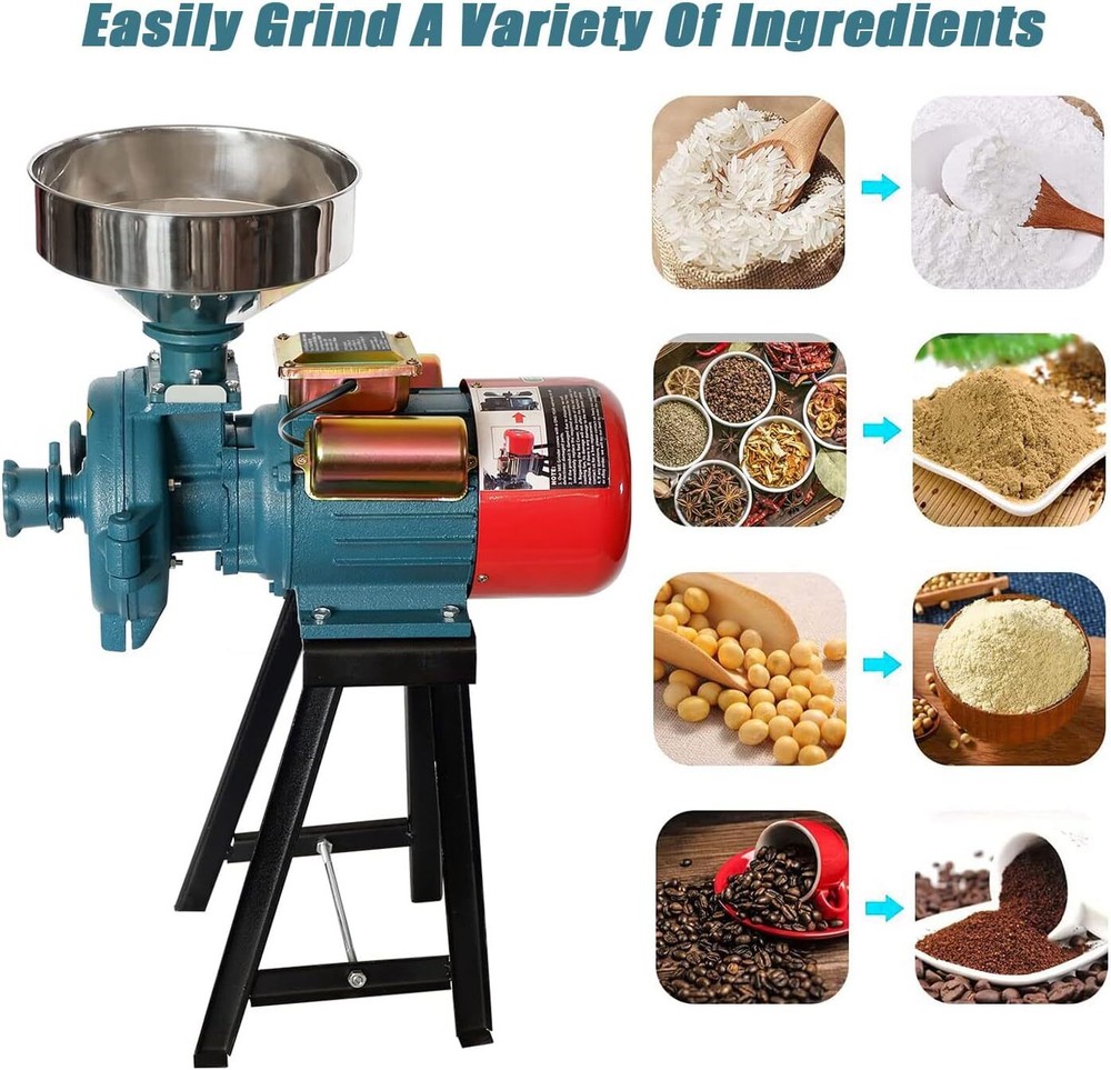 NAIZEA New Electric Grain Mill Grinder Corn Grinder Commercial Corn Mill Machine