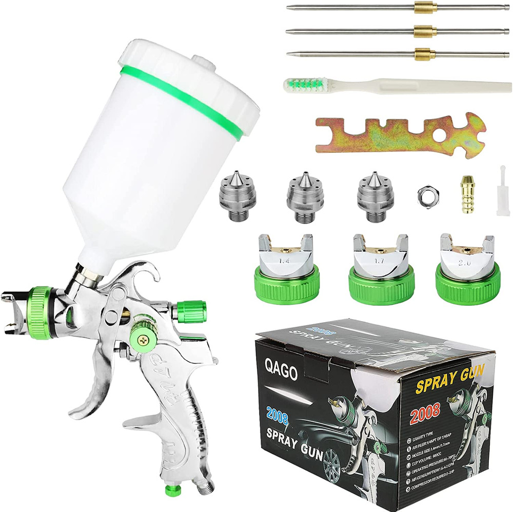 Paint Sprayer 1.4mm Tip with Replaceable 1.7mm 2.0mm Nozzle