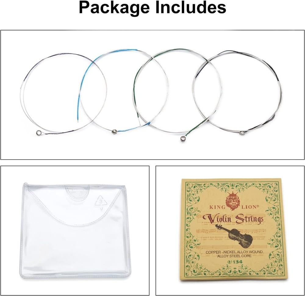MAXCHEER Violin String, (G-D-A-E) Universal Steel Strings Full Set for 4/4 3/4 1