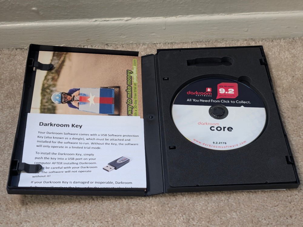 DARKROOM Software Core edition 9.2 CD & case only - No USB - No dongle