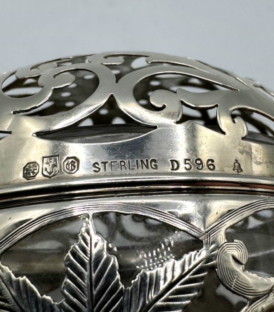 Antique Gorham Sterling Silver Cut Work String /Thread Holder . C1900.