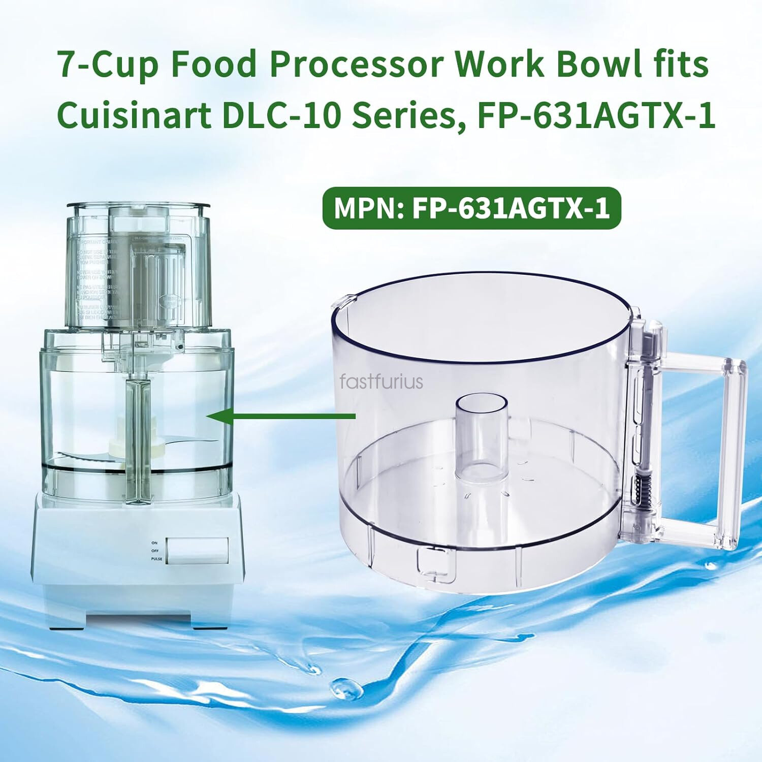 7-Cup Food Processor Work Bowl Fit for Cuisinart DLC-10 Series,FP-631AGTX-1