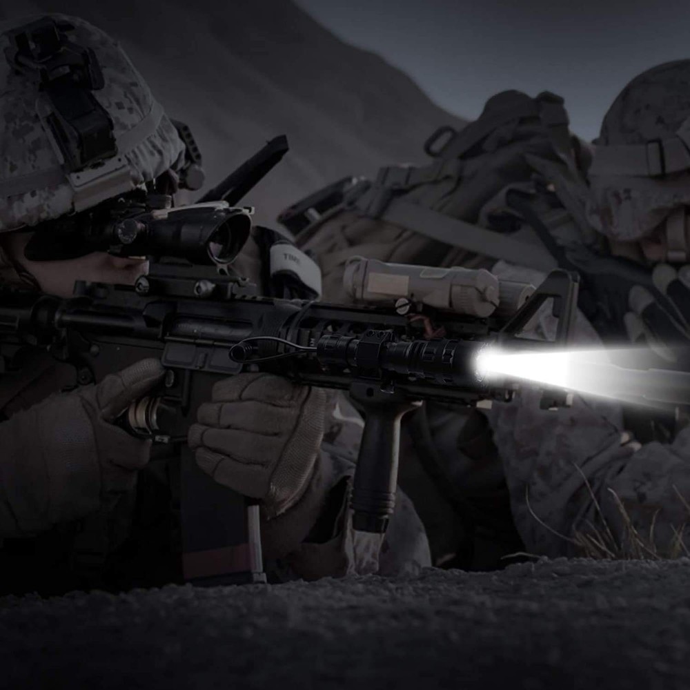 Tactical Flashlight with Picatinny Rails Mount and Pressure Switch,... Fast Ship