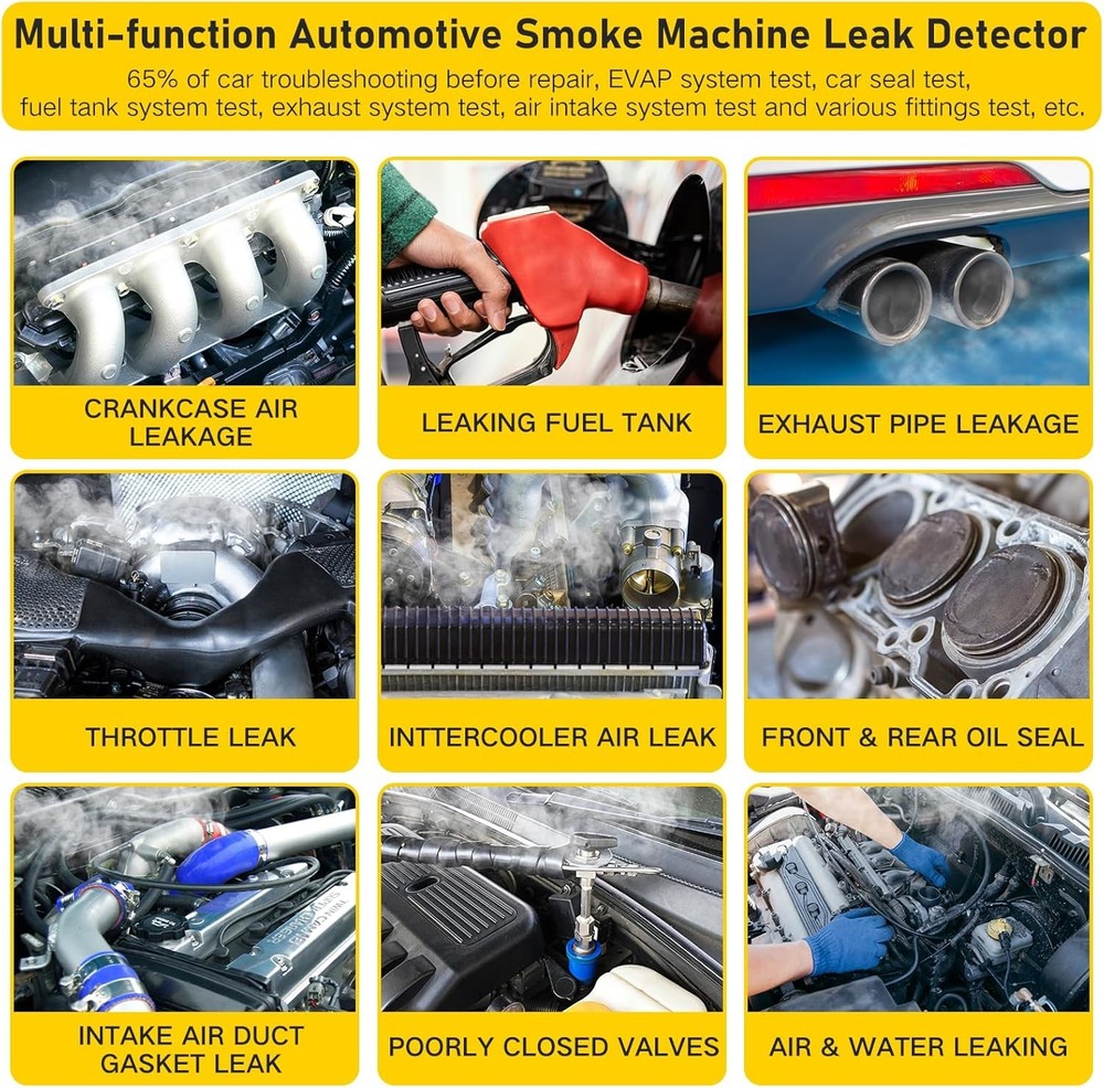 Auto EVAP Smoke Machine Leakage Detection Tester Pipe Vacuum System Diagnostic