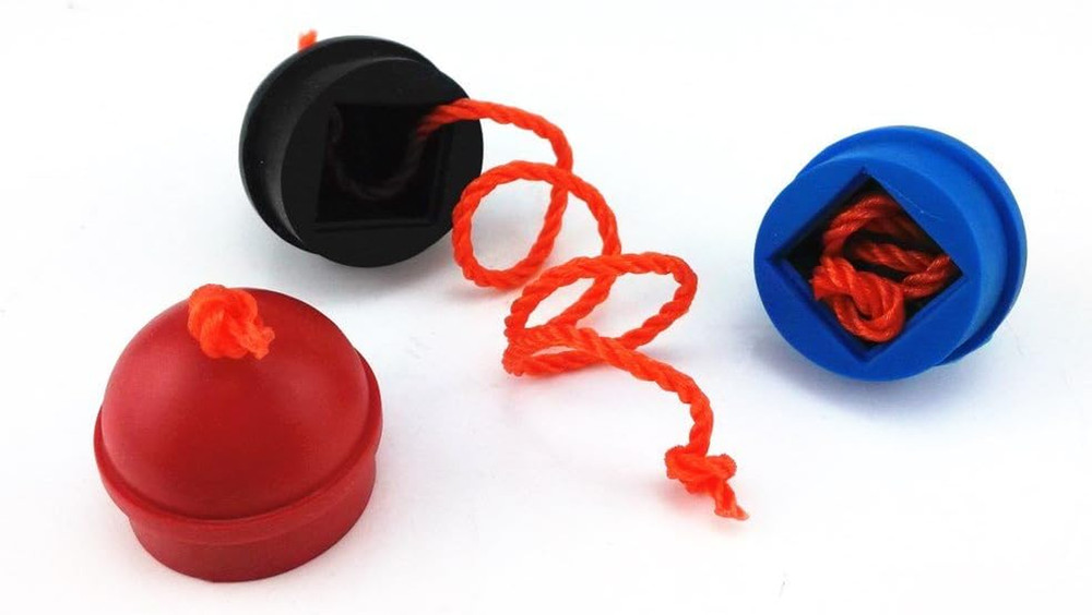 3Pcs Mix Color Rubber Pool Table Billiard Cue Chalk Holders with String
