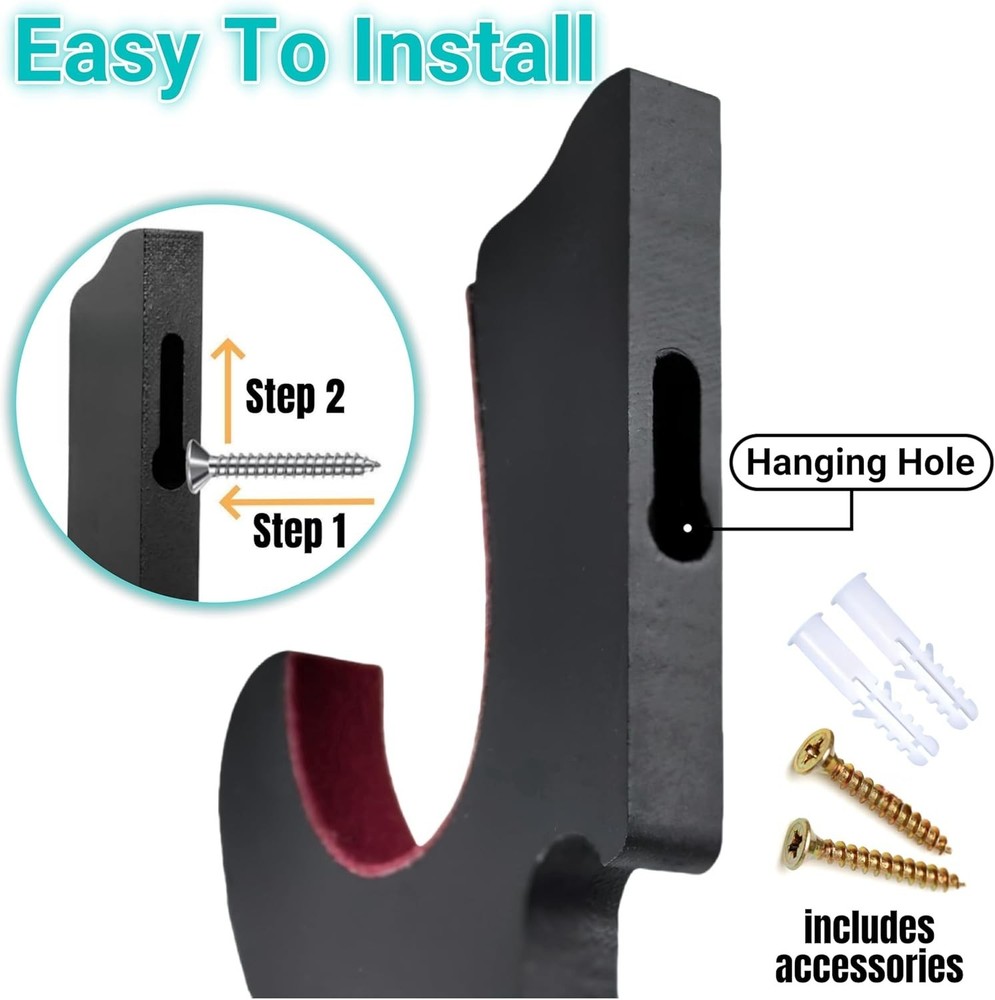 2/Set Sword Hook Wall Mount Samurai Sword Hanger Display Holder Adjustable fo...