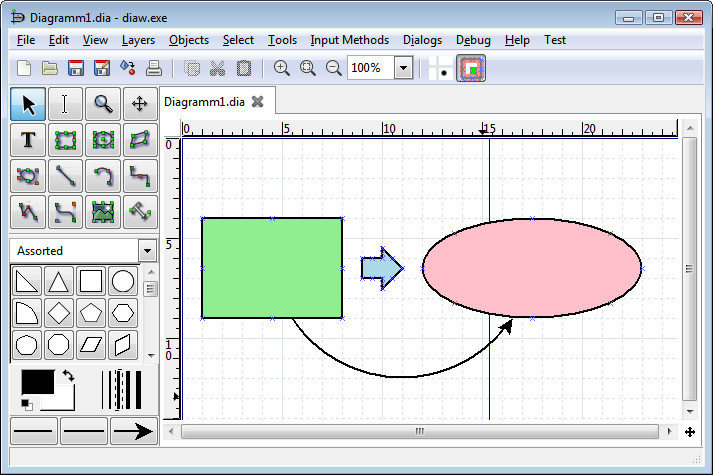 Dia Diagram Editor Software | Shapes Included | Windows, MacOS, Linux | DVD