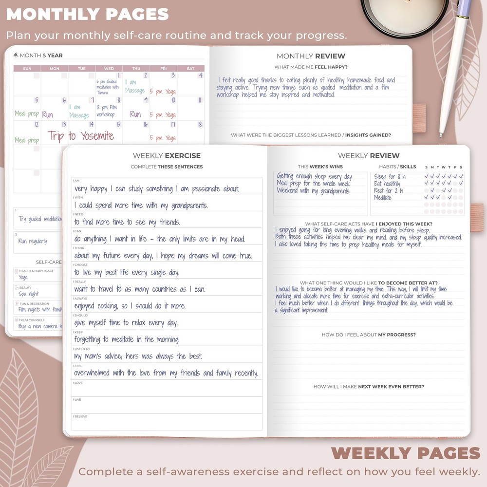 Clever Fox Self-Care Journal – Wellness & Daily Reflection Notebook –