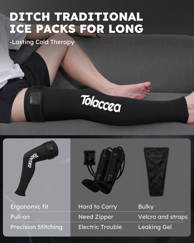 Full Leg Ice Pack Wrap with 360° Coverage with Strap for Muscle Recovery After E
