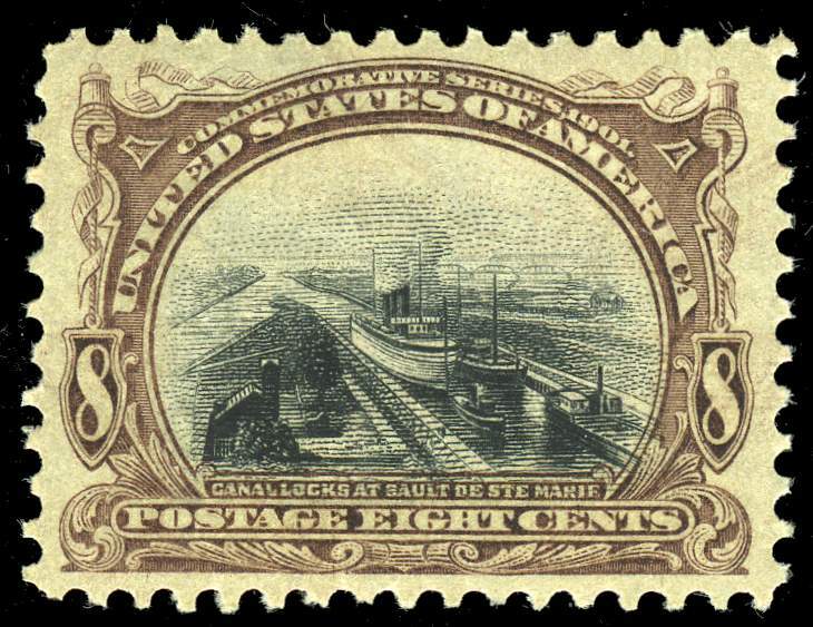 US # 298  8¢ Pan-American, XF-Superb hinged *