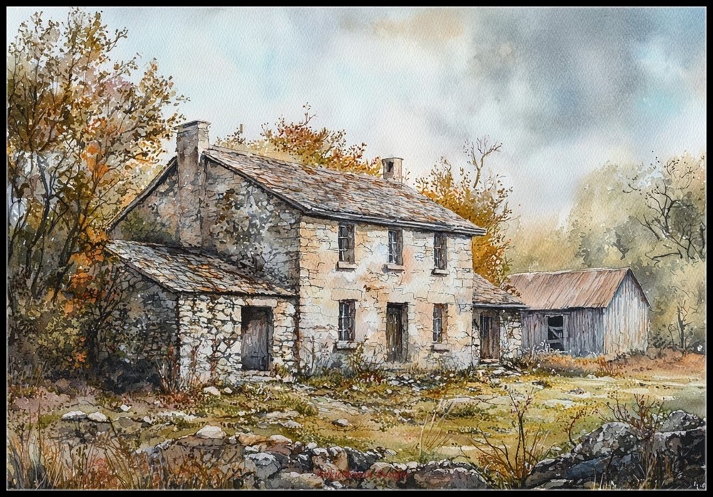 Rustic Stonehouse - Chart Counted Cross Stitch Patterns Needlework DMC Color
