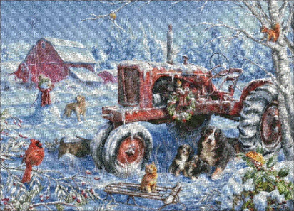 Christmas on the Farm - Chart Counted Cross Stitch Patterns Needlework DIY DMC