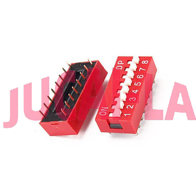 5PCS Slide Type Switch Module 2.54mm 8-Bit 8 Position Way DIP Red Pitch